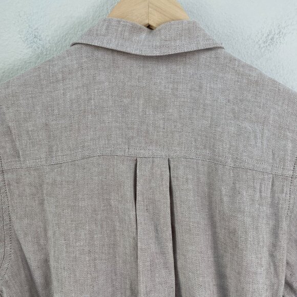 Banana Republic Womens 4 Linen Cotton Utility Dress Button Up Short Sleeve - Picture 12 of 13